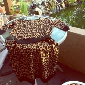 Roz & Ali leopard sweater dress